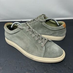 Allen Edmonds Canal Court Sneakers Men’s 11 D Olive Suede Leather Low Top